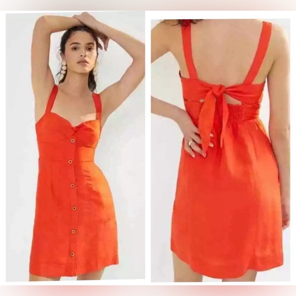 Maeve by Anthropologie size S red dress twist front tie back and zipper
